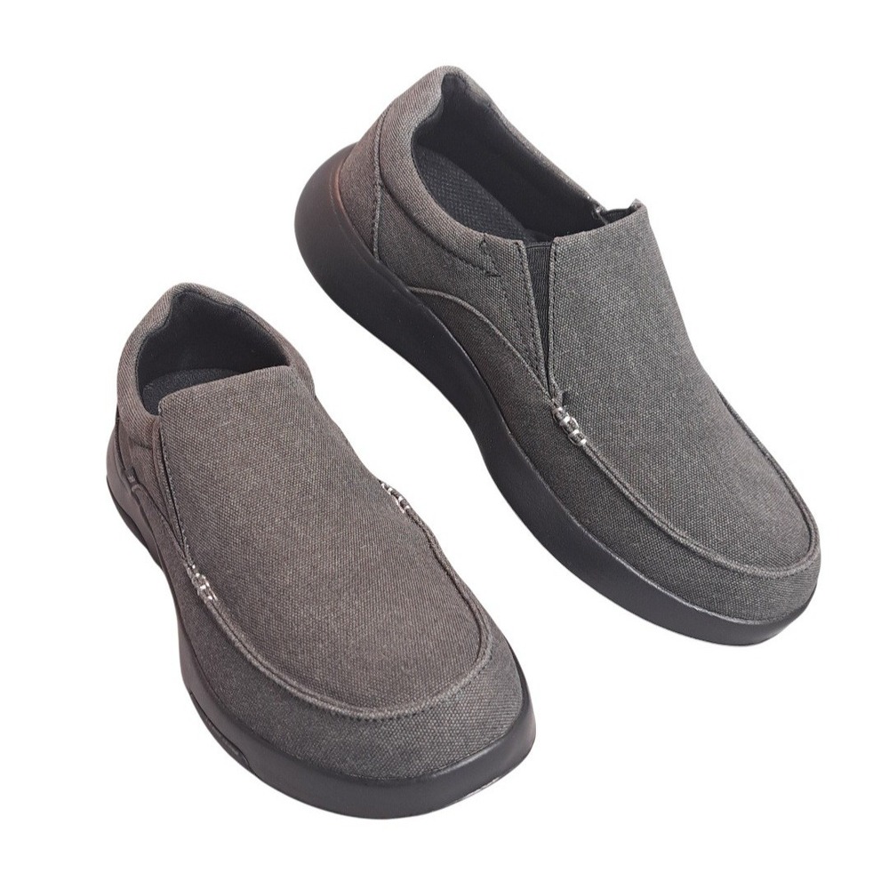 OrthoComfoot Men's Slip On Loafers Gray Arch Support Canvas ZGBX02 US 9.5 EU 43